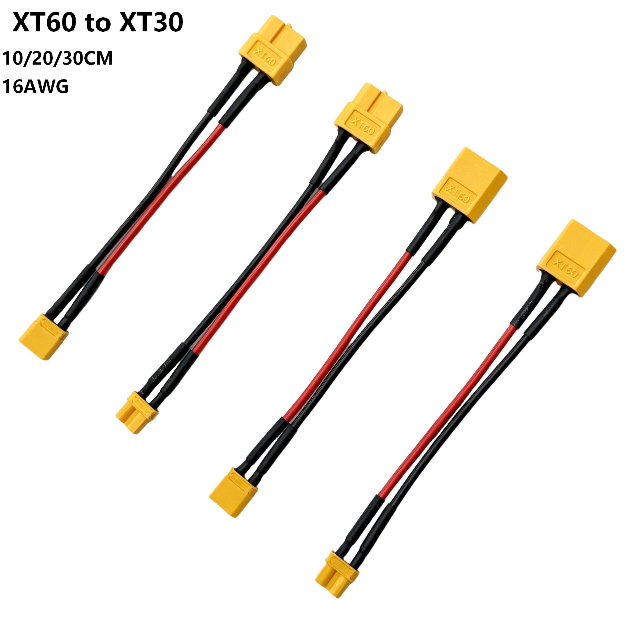 Fpv Drone Charger - XT60-XT30 커넥터 어댑터, 수/암 플러그, 10/20/30cm,